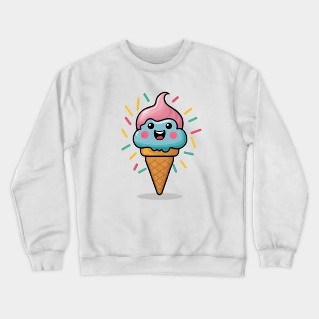 Funny ice cream laughing Crewneck Sweatshirt by LENTEE